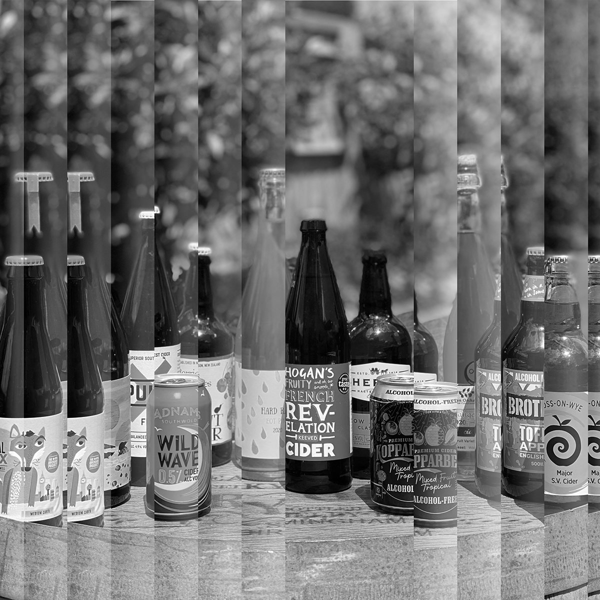 Image of a selection of cider cans and bottles