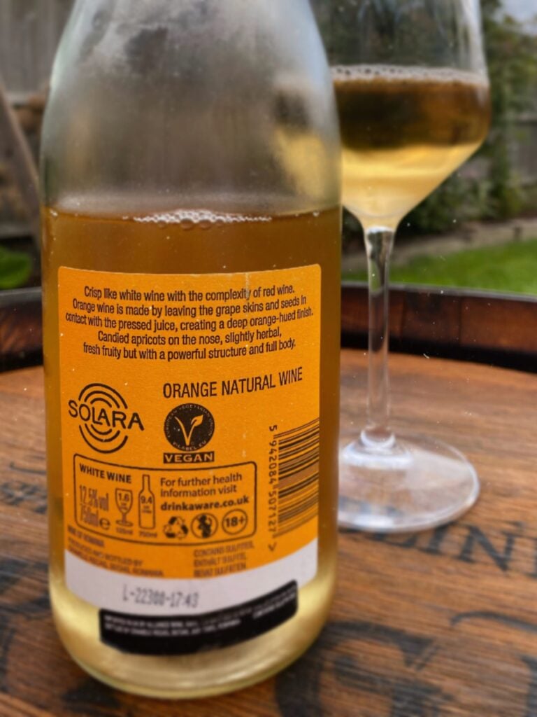 Image of a bottle of orange wine