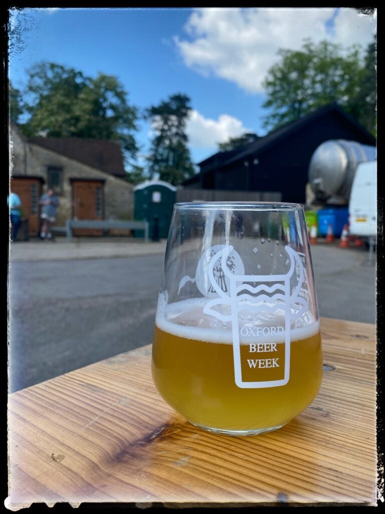 Image of a craft beer glass on a table