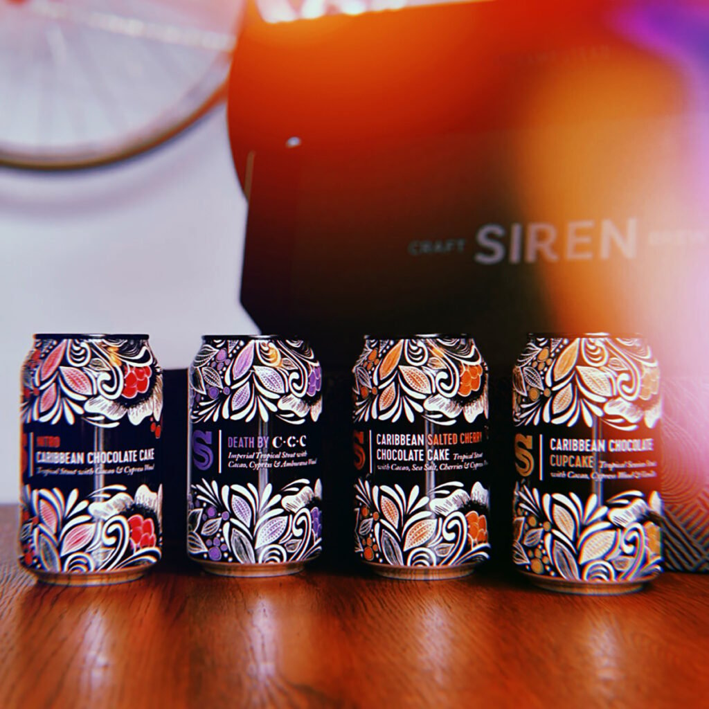 Image of four cans of craft beer on a table