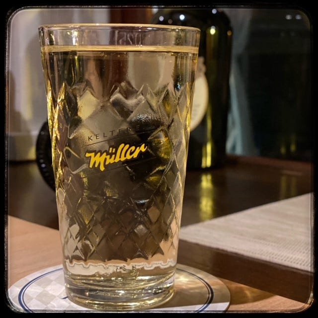 Image of a traditional German cider glass