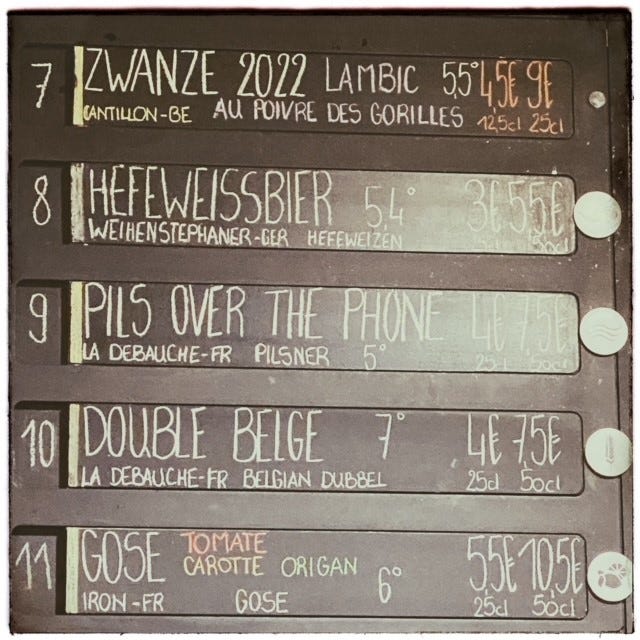 Image of a tap room board