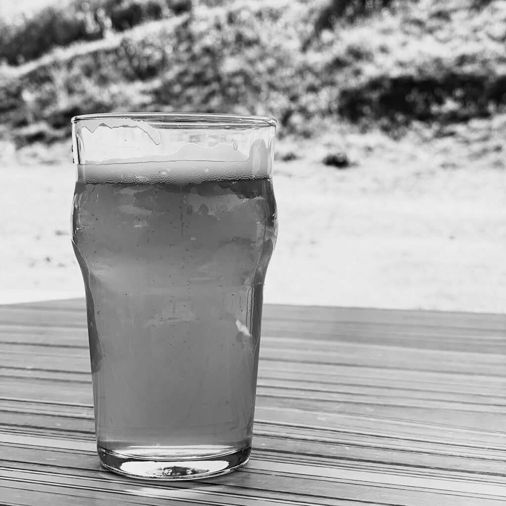 Image of a half pint of non-alcoholic beer