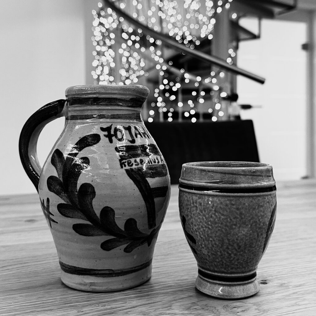 Image of a German cider jug and cup